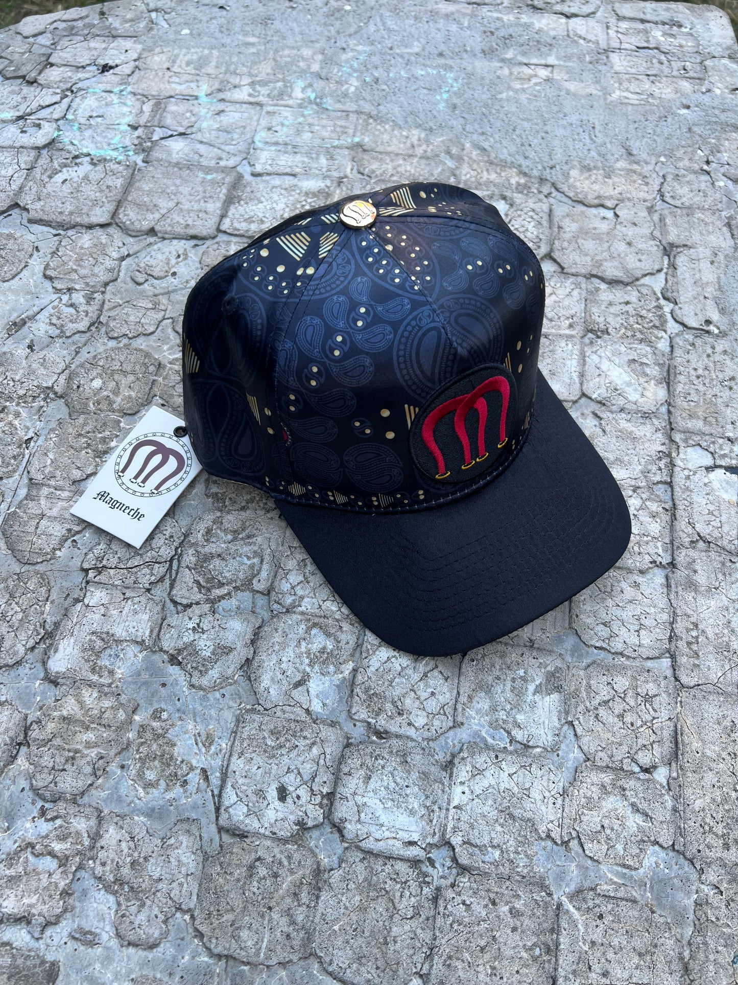 Magneche Bandana Design Cap - Triple Black